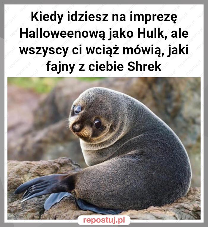 Kiedy idziesz na imprezę Halloweenową jako Hulk, ale wszyscy ci wciąż mówią, jaki fajny z ciebie Shrek