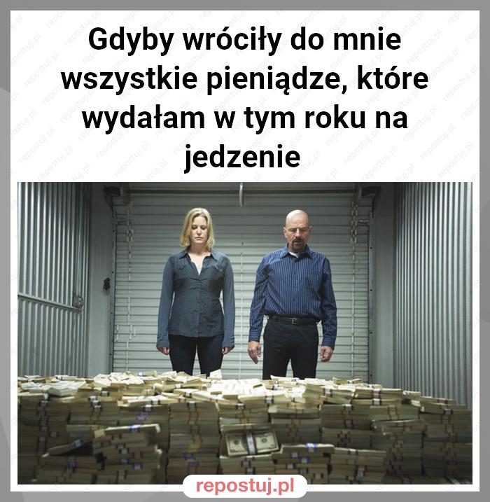 Gdyby wróciły do mnie wszystkie pieniądze, które wydałam w tym roku na jedzenie