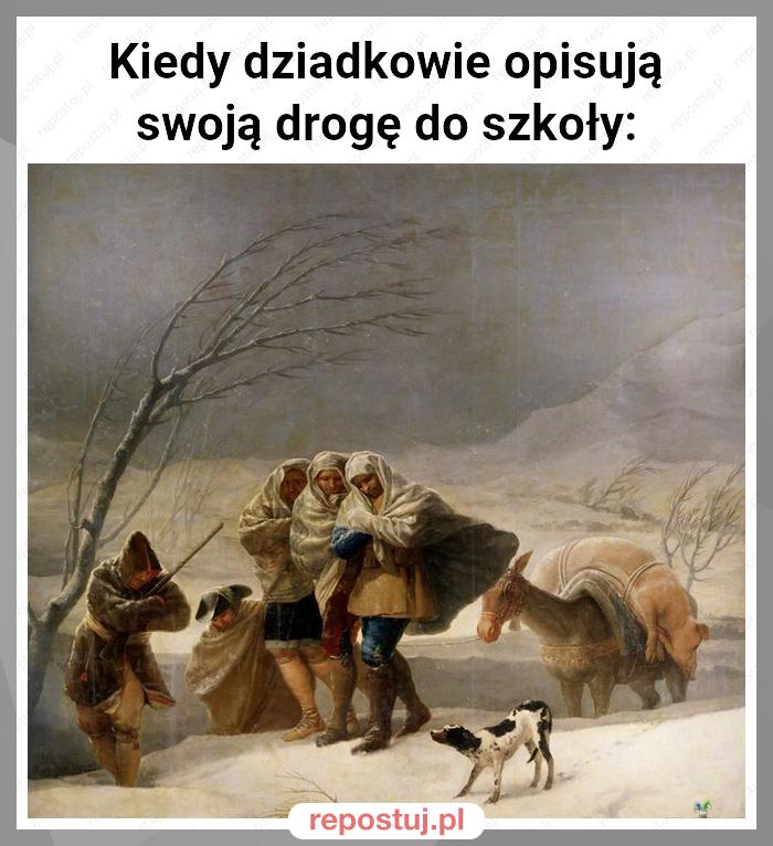 Kiedy dziadkowie opisują swoją drogę do szkoły: