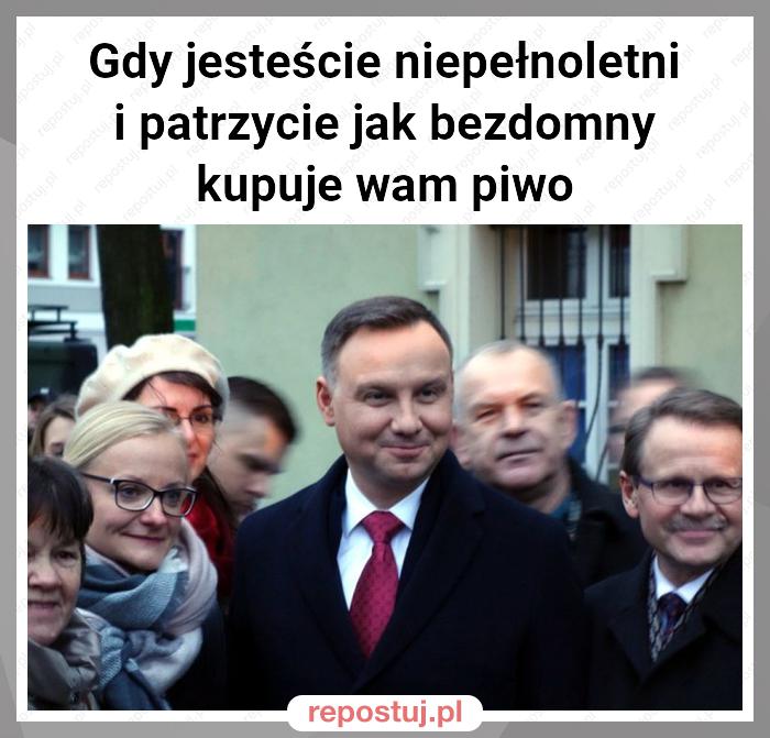 Gdy jesteście niepełnoletni i patrzycie jak bezdomny kupuje wam piwo