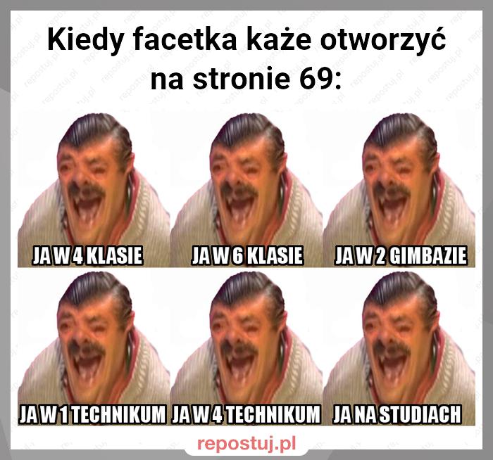 Kiedy facetka każe otworzyć na stronie 69: