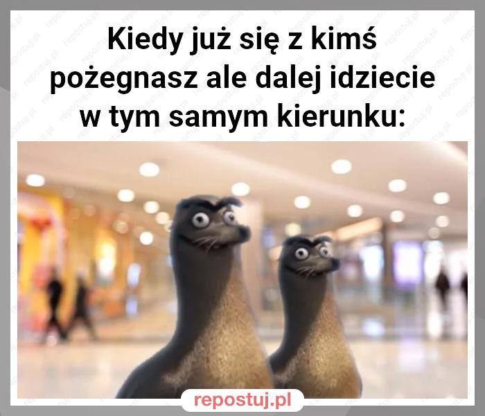 Kiedy już się z kimś pożegnasz ale dalej idziecie w tym samym kierunku: