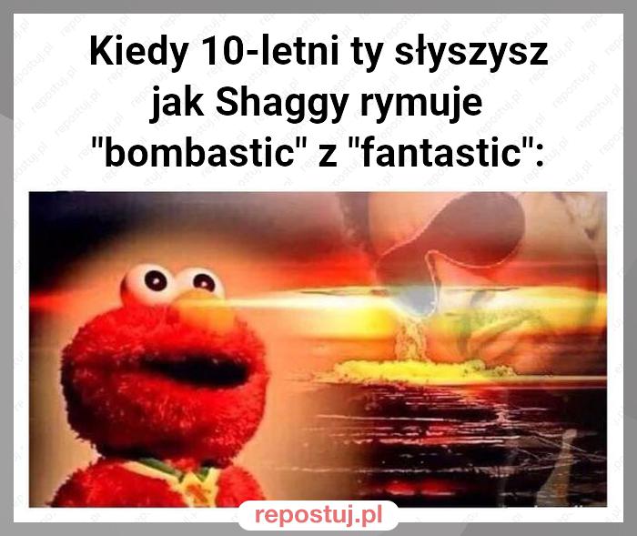 Kiedy 10-letni ty słyszysz jak Shaggy rymuje "bombastic" z "fantastic":