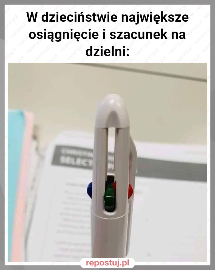 W dzieciństwie największe osiągnięcie i szacunek na dzielni: