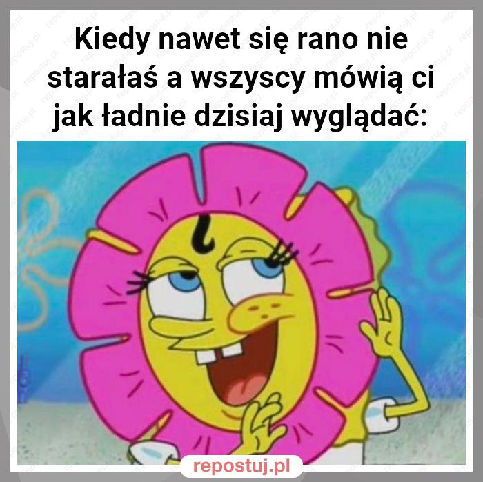 Kiedy nawet się rano nie starałaś a wszyscy mówią ci jak ładnie dzisiaj wyglądać: