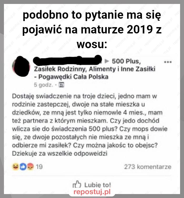 podobno to pytanie ma się pojawić na maturze 2019 z wosu: