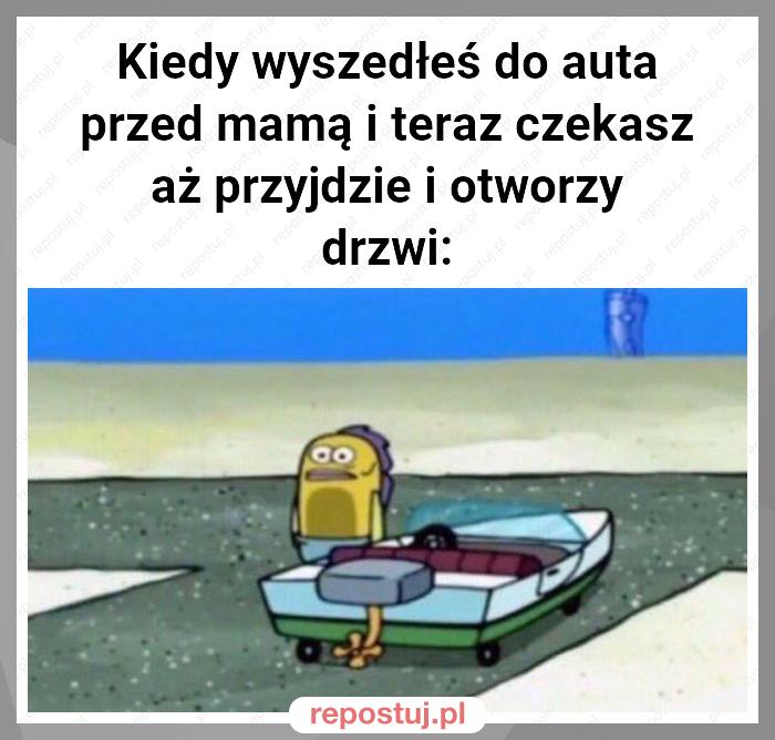 Kiedy wyszedłeś do auta przed mamą i teraz czekasz aż przyjdzie i otworzy drzwi: