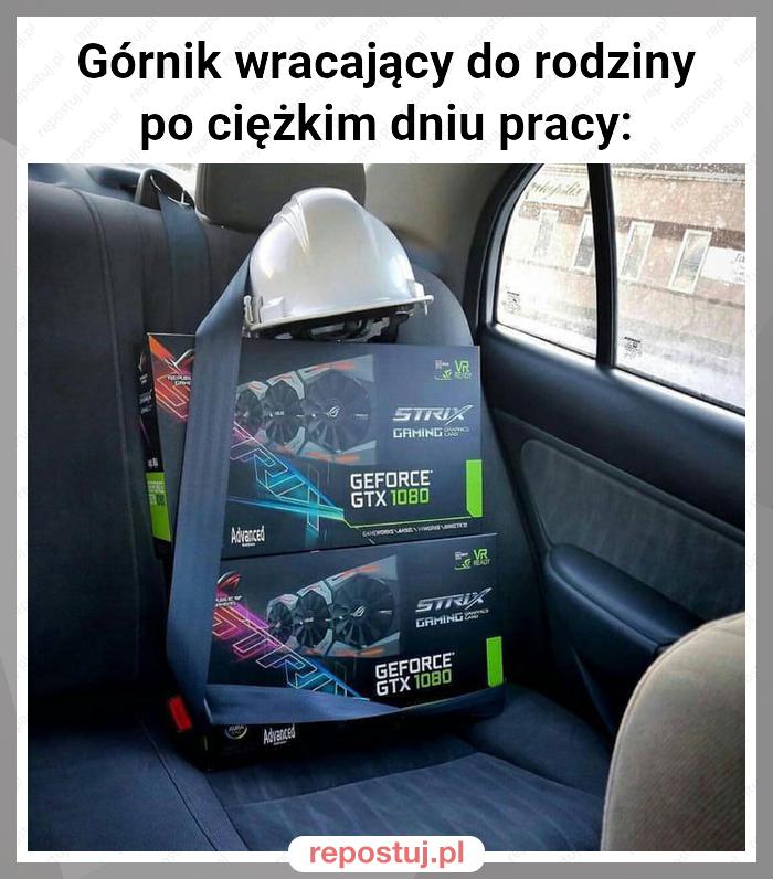 Górnik wracający do rodziny po ciężkim dniu pracy: