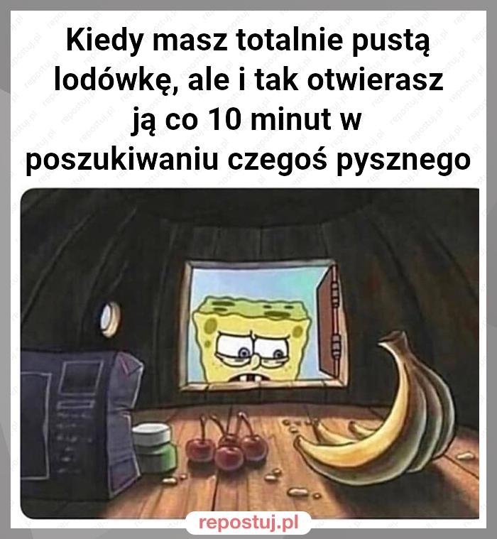 Kiedy masz totalnie pustą lodówkę, ale i tak otwierasz ją co 10 minut w poszukiwaniu czegoś pysznego