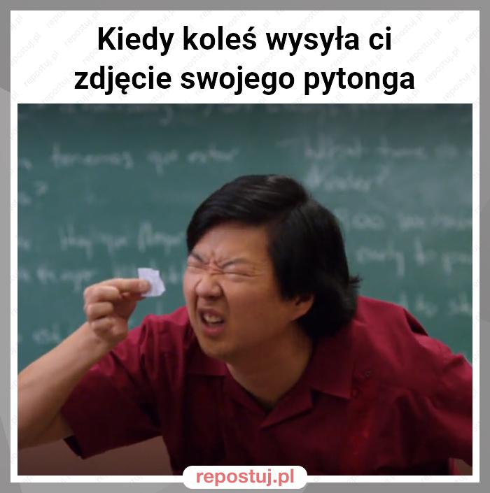 Kiedy koleś wysyła ci zdjęcie swojego pytonga