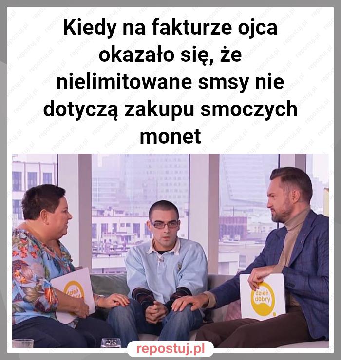 Kiedy na fakturze ojca okazało się, że nielimitowane smsy nie dotyczą zakupu smoczych monet