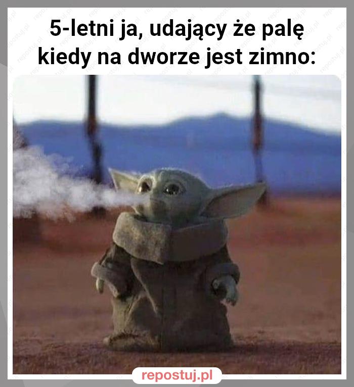 5-letni ja, udający że palę kiedy na dworze jest zimno: