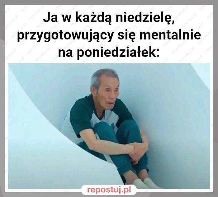 Ja w każdą niedzielę, przygotowujący się mentalnie na poniedziałek: