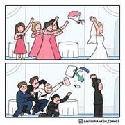 Laski vs faceci na ślubie w 2022  |   30 absurdalnych komiksów od Dmitri Piankova - po polsku