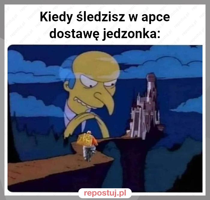 Kiedy śledzisz w apce dostawę jedzonka: