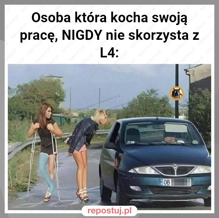 Osoba która kocha swoją pracę, NIGDY nie skorzysta z L4: