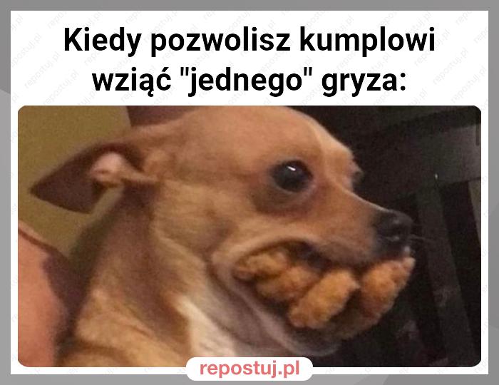 Kiedy pozwolisz kumplowi wziąć "jednego" gryza: