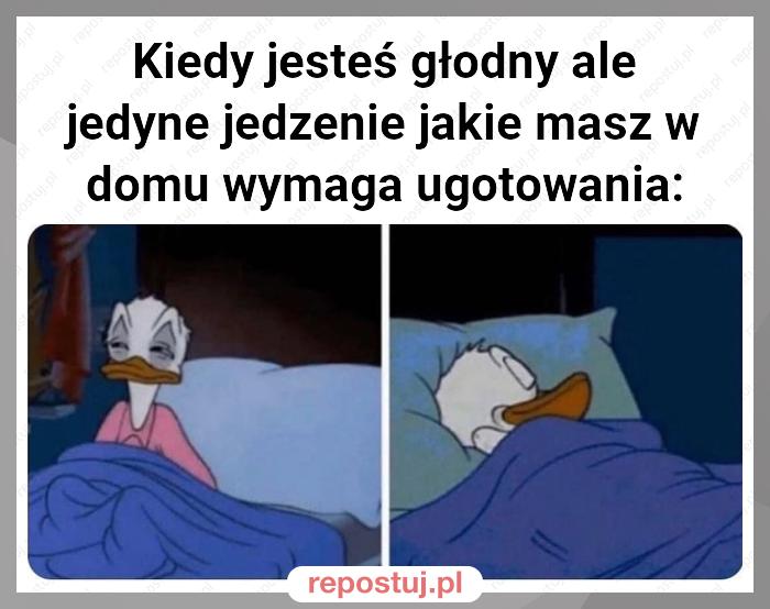 Kiedy jesteś głodny ale jedyne jedzenie jakie masz w domu wymaga ugotowania: