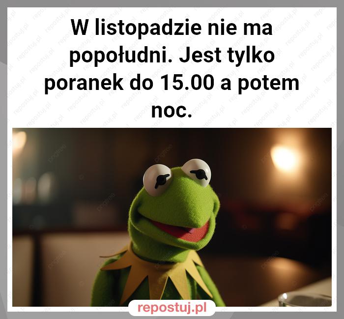 W listopadzie nie ma popołudni. Jest tylko poranek do 15.00 a potem noc.